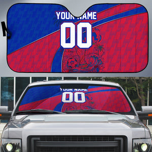 Personalized Haiti Soccer Les Grenadiers Auto Sun Shade Championship Football 2026 Trophy Haitian Flag Map