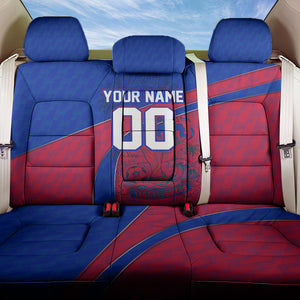 Personalized Haiti Soccer Les Grenadiers Back Car Seat Cover Championship Football 2026 Trophy Haitian Flag Map