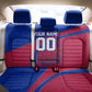 Personalized Haiti Soccer Les Grenadiers Back Car Seat Cover Championship Football 2026 Trophy Haitian Flag Map