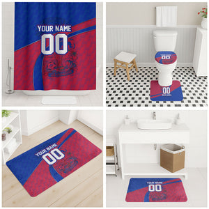Personalized Haiti Soccer Les Grenadiers Bathroom Set Championship Football 2026 Trophy Haitian Flag Map
