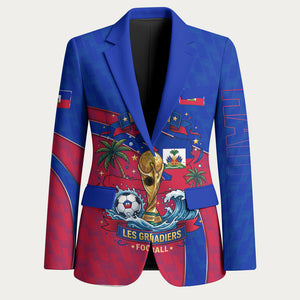 Personalized Haiti Soccer Les Grenadiers Blazer Championship Football 2026 Trophy Haitian Flag Map