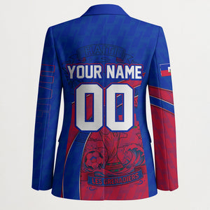 Personalized Haiti Soccer Les Grenadiers Blazer Championship Football 2026 Trophy Haitian Flag Map