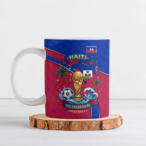 Personalized Haiti Soccer Les Grenadiers Ceramic Mug Championship Football 2026 Trophy Haitian Flag Map