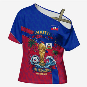 Personalized Haiti Soccer Les Grenadiers Cross Shoulder Shirt Championship Football 2026 Trophy Haitian Flag Map