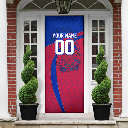 Personalized Haiti Soccer Les Grenadiers Door Cover Championship Football 2026 Trophy Haitian Flag Map