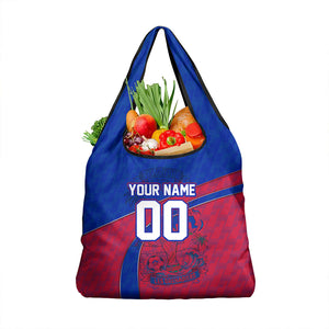 Personalized Haiti Soccer Les Grenadiers Grocery Bag Championship Football 2026 Trophy Haitian Flag Map