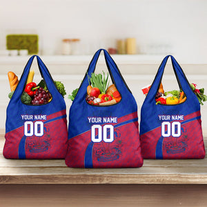 Personalized Haiti Soccer Les Grenadiers Grocery Bag Championship Football 2026 Trophy Haitian Flag Map