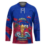 Personalized Haiti Soccer Les Grenadiers Hockey Jersey Championship Football 2026 Trophy Haitian Flag Map