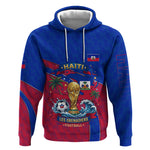 Personalized Haiti Soccer Les Grenadiers Hoodie Championship Football 2026 Trophy Haitian Flag Map