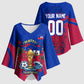 Personalized Haiti Soccer Les Grenadiers Kimono Sleeve Blouse Championship Football 2026 Trophy Haitian Flag Map