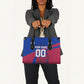 Personalized Haiti Soccer Les Grenadiers Leather Bag Championship Football 2026 Trophy Haitian Flag Map