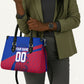 Personalized Haiti Soccer Les Grenadiers Leather Bag Championship Football 2026 Trophy Haitian Flag Map