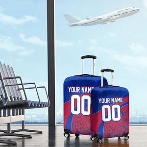 Personalized Haiti Soccer Les Grenadiers Luggage Cover Championship Football 2026 Trophy Haitian Flag Map