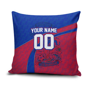 Personalized Haiti Soccer Les Grenadiers Pillow Cover Championship Football 2026 Trophy Haitian Flag Map