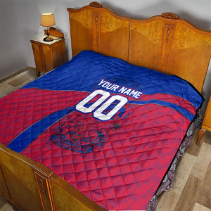 Personalized Haiti Soccer Les Grenadiers Quilt Championship Football 2026 Trophy Haitian Flag Map