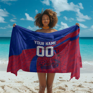 Personalized Haiti Soccer Les Grenadiers Sarong Championship Football 2026 Trophy Haitian Flag Map
