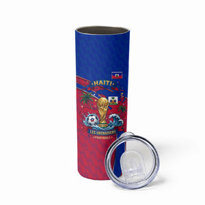 Personalized Haiti Soccer Les Grenadiers Skinny Tumbler Championship Football 2026 Trophy Haitian Flag Map