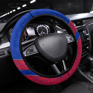 Haiti Soccer Les Grenadiers Steering Wheel Cover Championship Football 2026 Trophy Haitian Flag Map