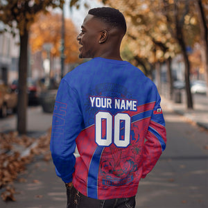 Personalized Haiti Soccer Les Grenadiers Sweatshirt Championship Football 2026 Trophy Haitian Flag Map