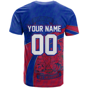 Personalized Haiti Soccer Les Grenadiers T shirt Championship Football 2026 Trophy Haitian Flag Map