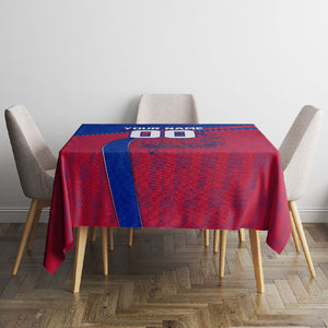 Personalized Haiti Soccer Les Grenadiers Tablecloth Championship Football 2026 Trophy Haitian Flag Map