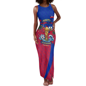 Personalized Haiti Soccer Les Grenadiers Tank Maxi Dress Championship Football 2026 Trophy Haitian Flag Map