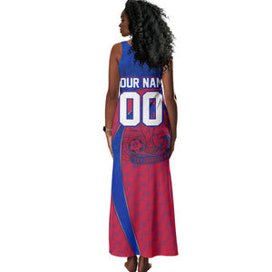 Personalized Haiti Soccer Les Grenadiers Tank Maxi Dress Championship Football 2026 Trophy Haitian Flag Map