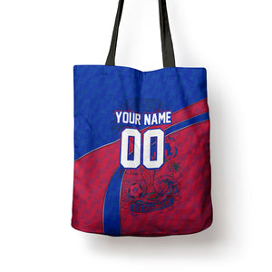Personalized Haiti Soccer Les Grenadiers Tote Bag Championship Football 2026 Trophy Haitian Flag Map