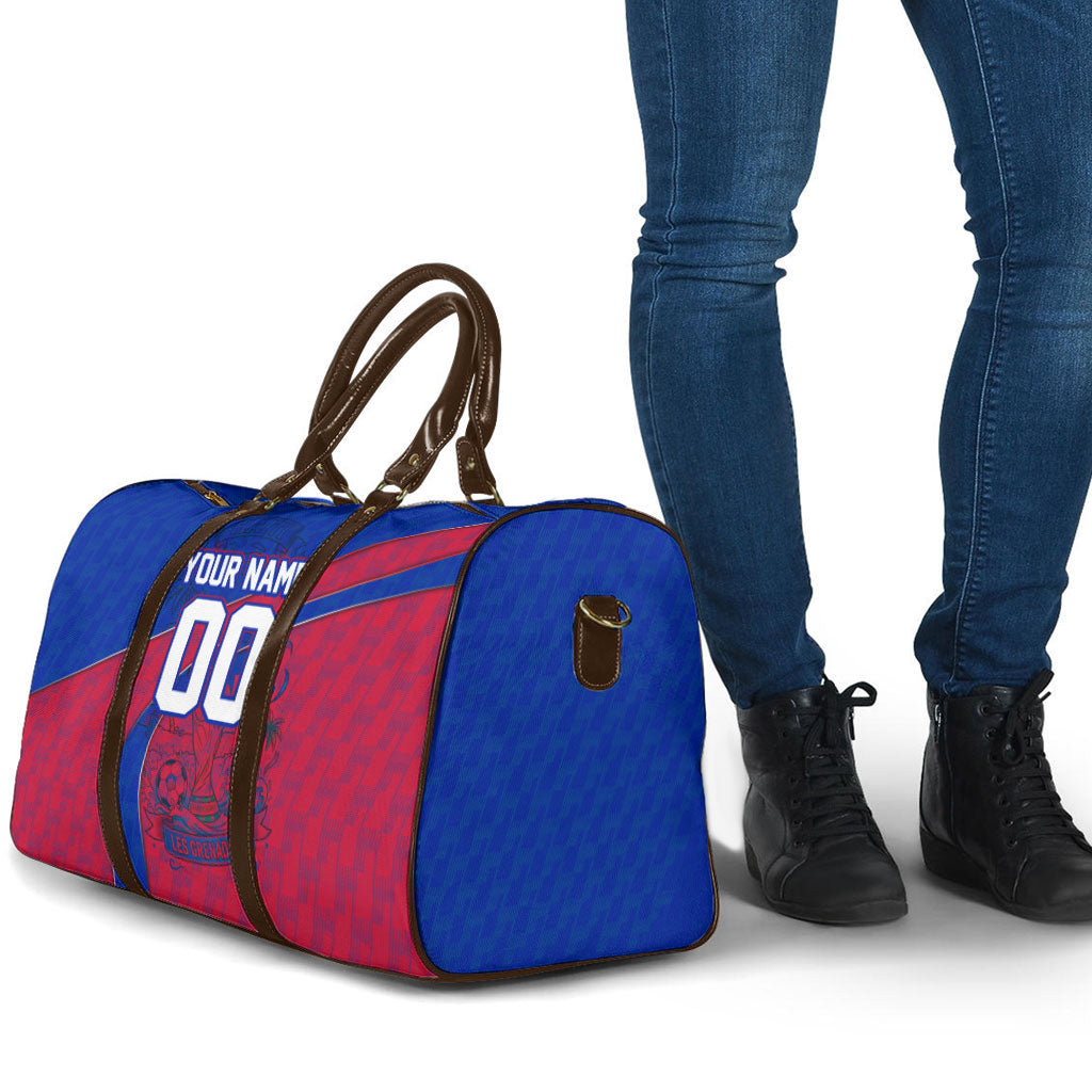 Personalized Haiti Soccer Les Grenadiers Travel Bag Championship Football 2026 Trophy Haitian Flag Map