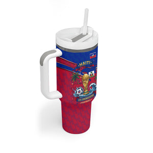 Personalized Haiti Soccer Les Grenadiers Tumbler With Handle Championship Football 2026 Trophy Haitian Flag Map
