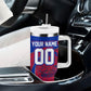 Personalized Haiti Soccer Les Grenadiers Tumbler With Handle Championship Football 2026 Trophy Haitian Flag Map