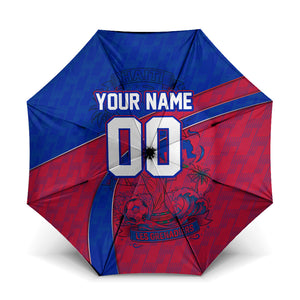 Personalized Haiti Soccer Les Grenadiers Umbrella Championship Football 2026 Trophy Haitian Flag Map