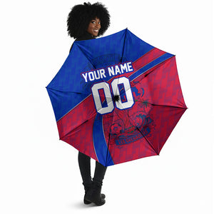 Personalized Haiti Soccer Les Grenadiers Umbrella Championship Football 2026 Trophy Haitian Flag Map