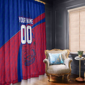 Personalized Haiti Soccer Les Grenadiers Window Curtain Championship Football 2026 Trophy Haitian Flag Map