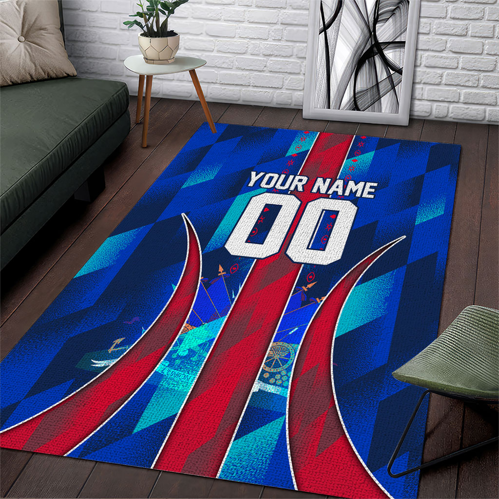Personalized Les Grenadiers Haiti Football Area Rug Eagle Champions Trophy Heritage
