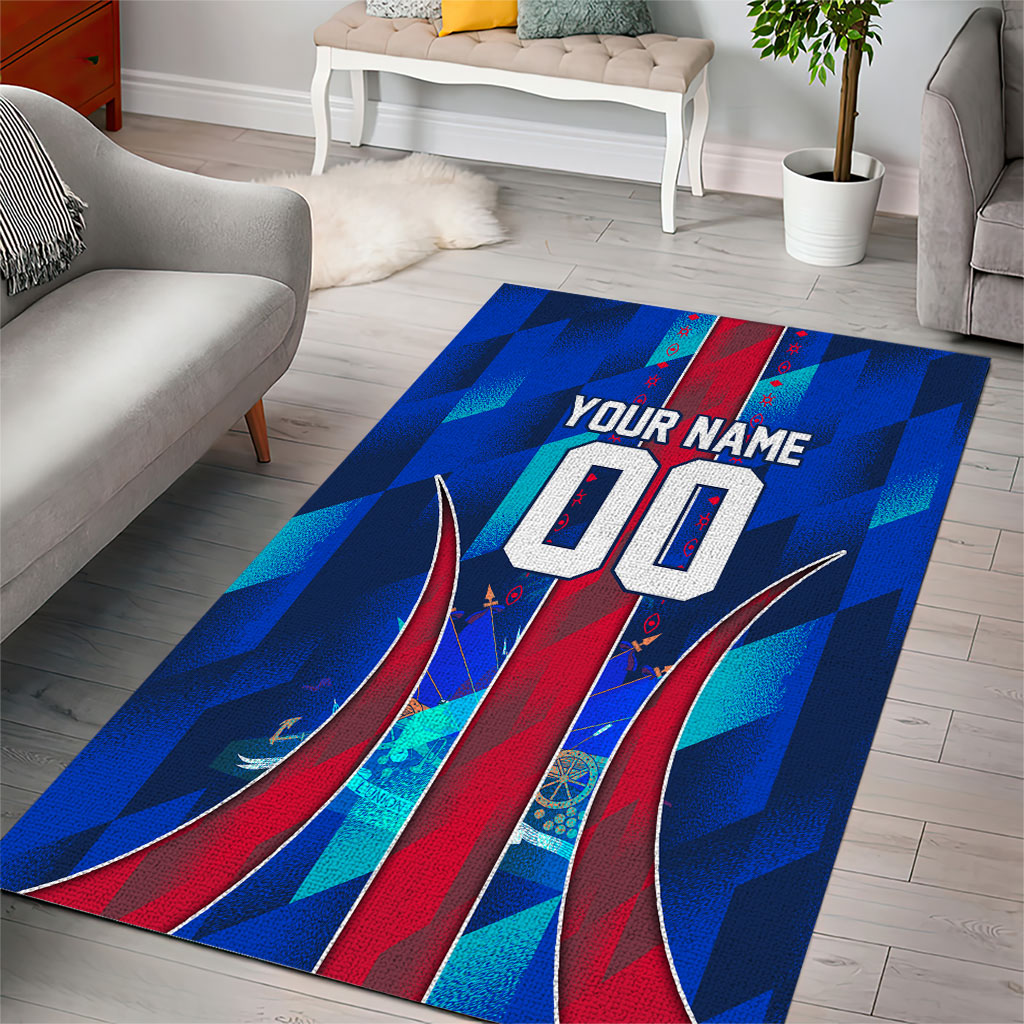 Personalized Les Grenadiers Haiti Football Area Rug Eagle Champions Trophy Heritage