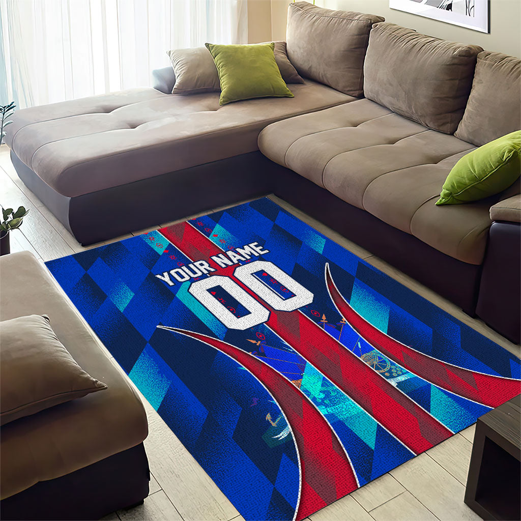 Personalized Les Grenadiers Haiti Football Area Rug Eagle Champions Trophy Heritage