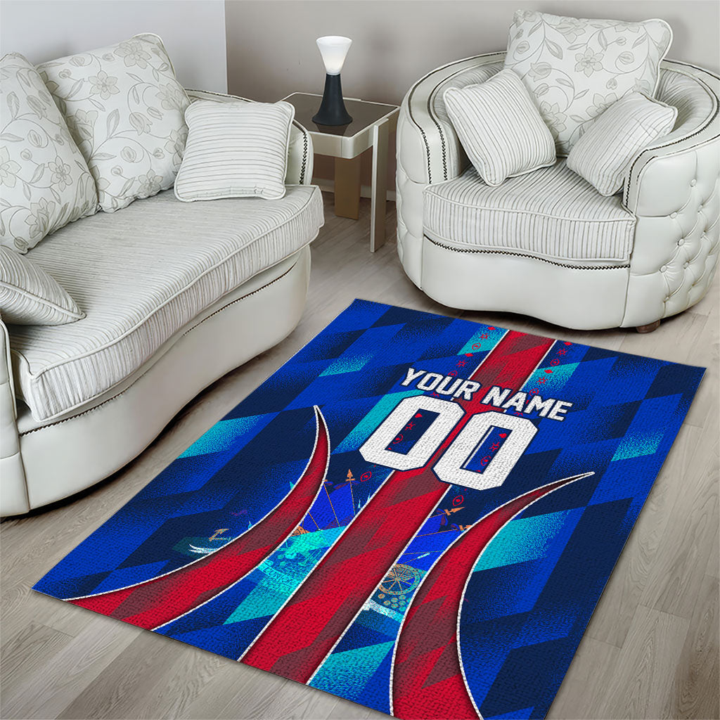 Personalized Les Grenadiers Haiti Football Area Rug Eagle Champions Trophy Heritage
