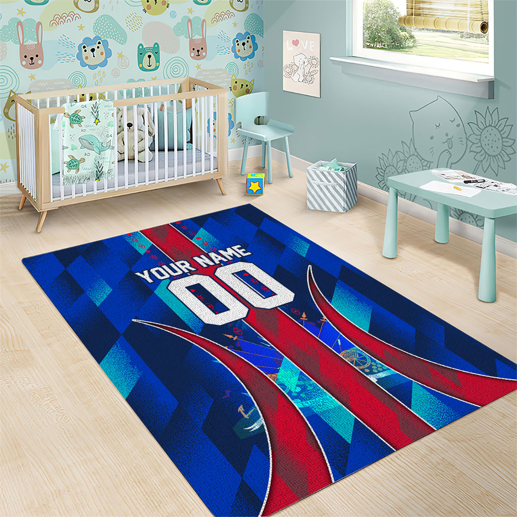 Personalized Les Grenadiers Haiti Football Area Rug Eagle Champions Trophy Heritage