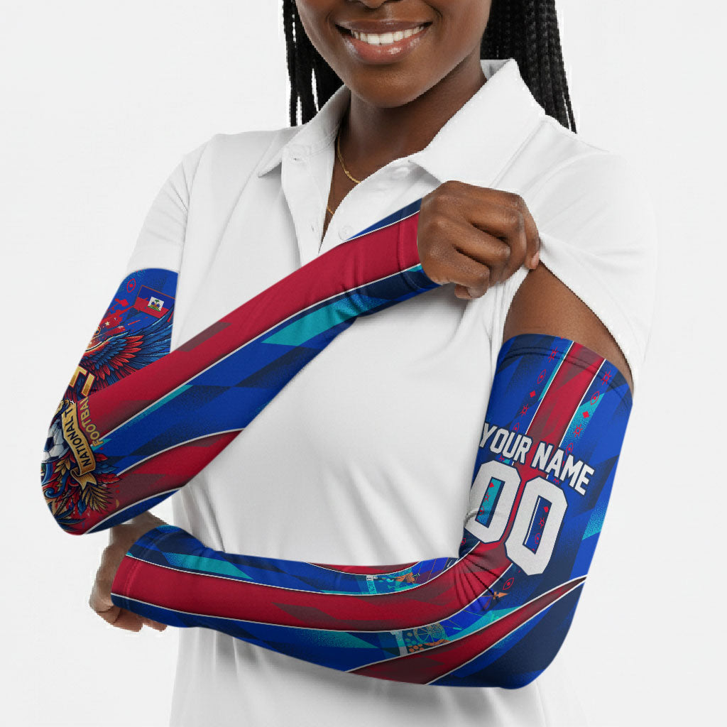 Personalized Les Grenadiers Haiti Football Arm Sleeves Eagle Champions Trophy Heritage