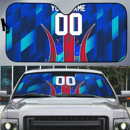 Personalized Les Grenadiers Haiti Football Auto Sun Shade Eagle Champions Trophy Heritage