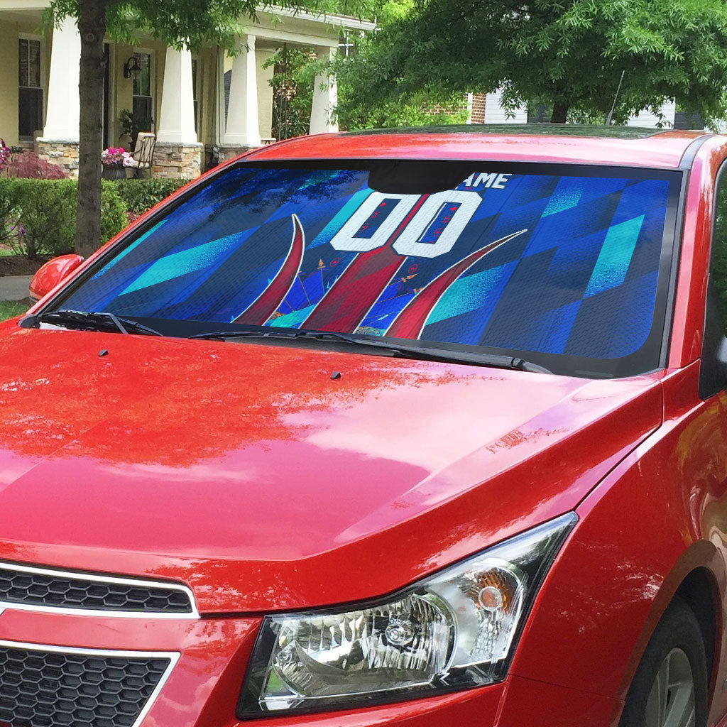 Personalized Les Grenadiers Haiti Football Auto Sun Shade Eagle Champions Trophy Heritage