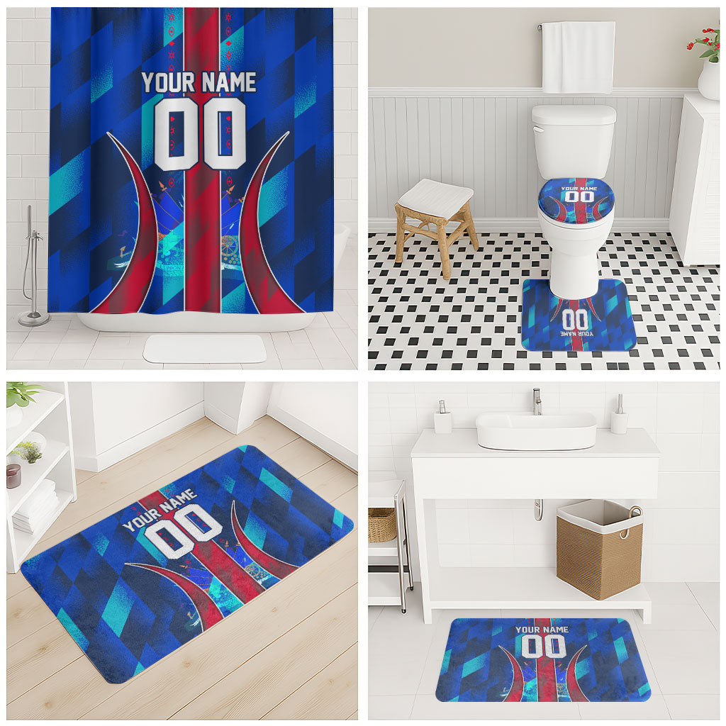 Personalized Les Grenadiers Haiti Football Bathroom Set Eagle Champions Trophy Heritage