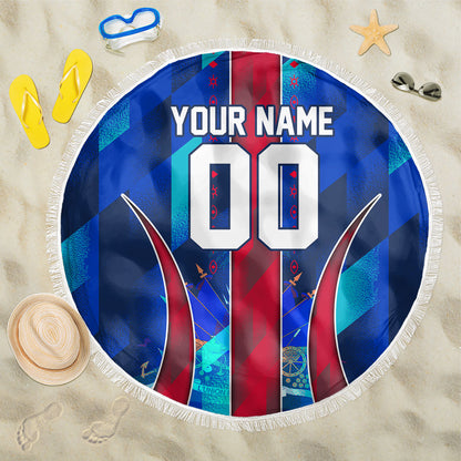 Personalized Les Grenadiers Haiti Football Beach Blanket Eagle Champions Trophy Heritage