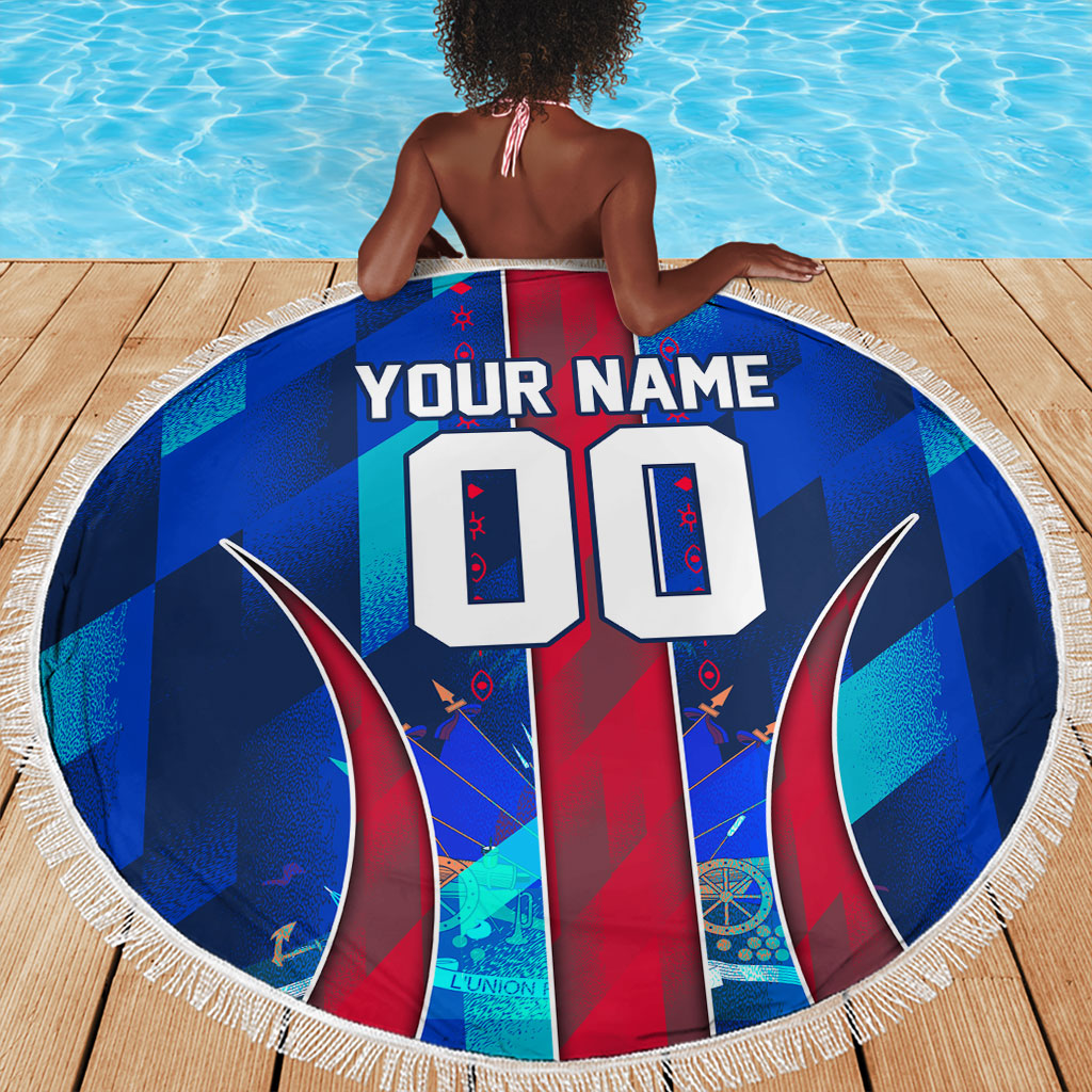 Personalized Les Grenadiers Haiti Football Beach Blanket Eagle Champions Trophy Heritage