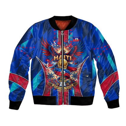 Personalized Les Grenadiers Haiti Football Bomber Jacket Eagle Champions Trophy Heritage
