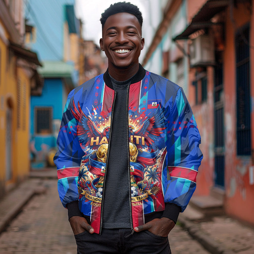 Personalized Les Grenadiers Haiti Football Bomber Jacket Eagle Champions Trophy Heritage