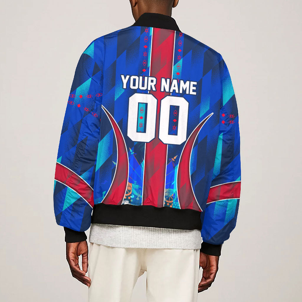 Personalized Les Grenadiers Haiti Football Bomber Jacket Eagle Champions Trophy Heritage