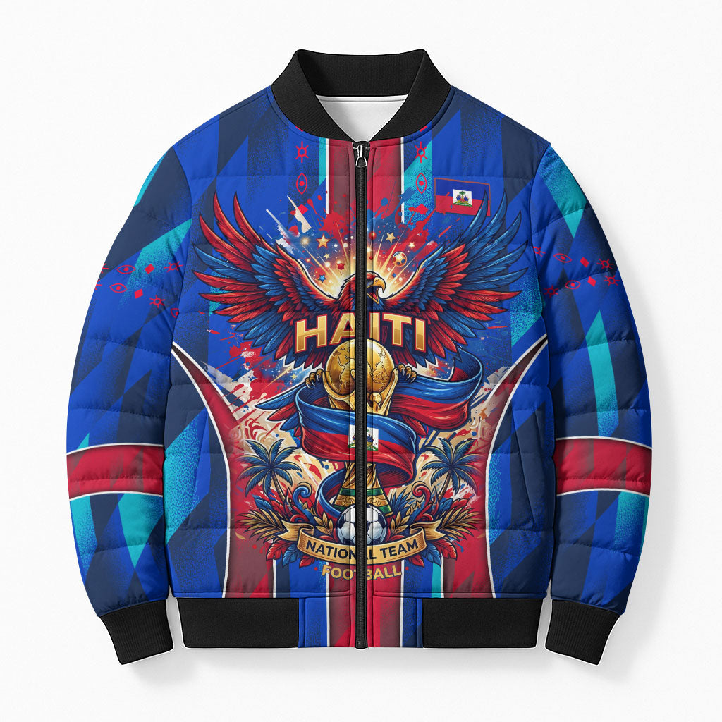 Personalized Les Grenadiers Haiti Football Bomber Puffer Jacket Eagle Champions Trophy Heritage