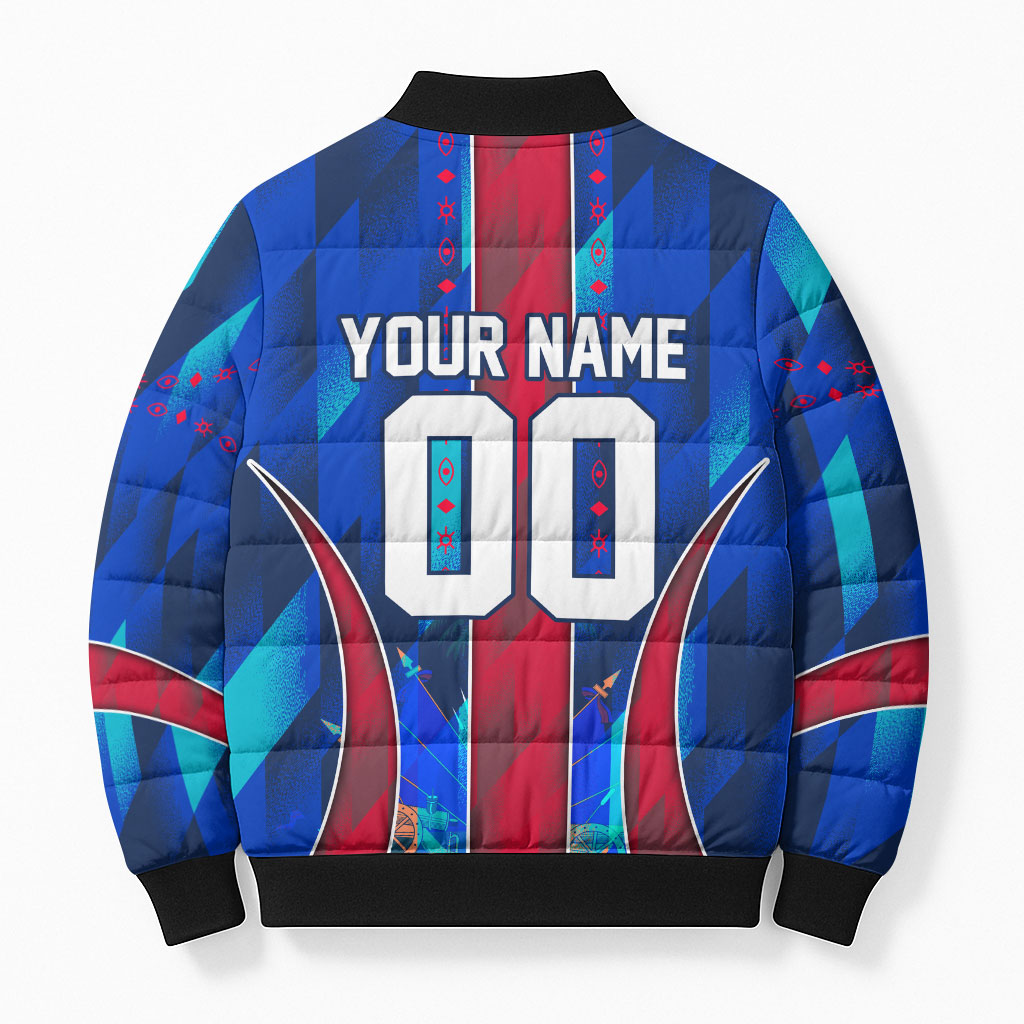 Personalized Les Grenadiers Haiti Football Bomber Puffer Jacket Eagle Champions Trophy Heritage